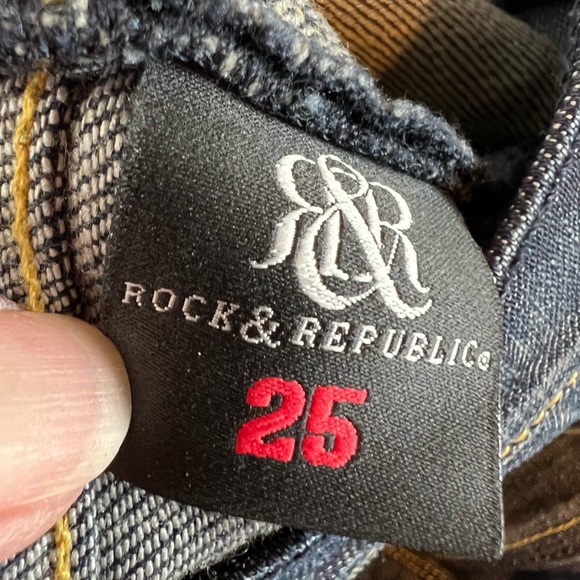 Rock & Republic Scorpion Flare Leg Low Rise Jeans Size 25 - Picture 7 of 10